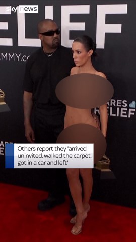 Kanye's wife shocks at Grammys