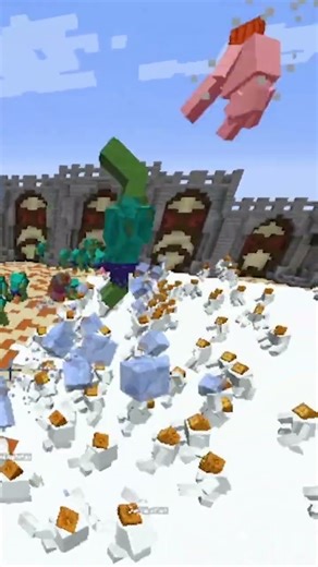 Mutant Zombie vs Mutant Snow Golem di Minecraft