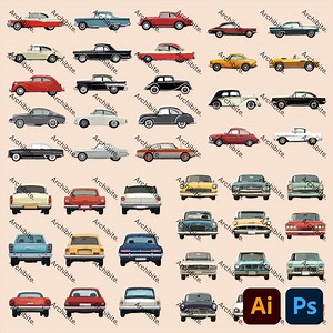 Vector Side View Classic Cars - Etsy