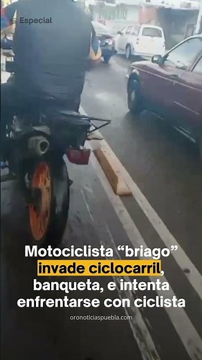 Motociclista “briago” invade ciclocarril y se pone altanero