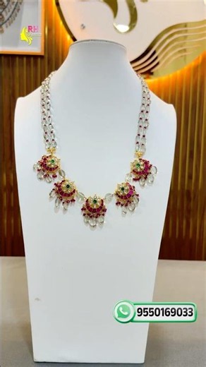 Jadau Kundan Moon Pendant with Green Amethyst Traditional Grand Necklace
