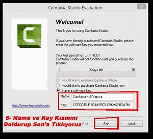Key Camtasia Studio 8
