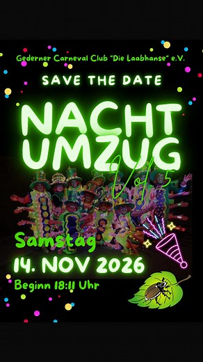 ✨SAVE THE DATE ✨NACHTUMZUG 2026 ✨#fastnacht #gedern #karneval #helau #gcc #nachtumzug #lichter #lichtermeer #2026 #fünftejahreszeit #umzug | Gederner Carneval Club e.V.