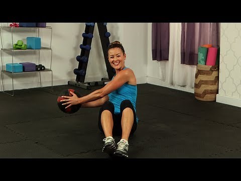 Seated Russian Twist With Medicine Ball, Ab Exercises, Fit How To