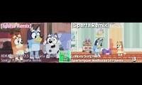 Mix of 2 videos from youtube : [Sparta Mashup] Bluey Has a Sparta Remix Sixparison Part 2