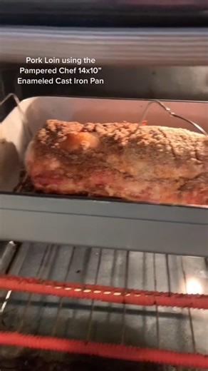 28K views · 112 reactions | Our 14 x 10 (35-cm x 25-cm) Enameled Cast Iron Pan will be your secret weapon for big gatherings and everyday meals! 朗 Consultant Jill T. shows off the versatility of this product by cooking a pork loin for the family. Get this product on sale now before it's gone! ⌛ Shop this product and more with your consultant or click here: https://bit.ly/4i3norR #castiron #lastchance #sale #bigsavings #cookware #letsgetcooking | Pampered Chef | Facebook