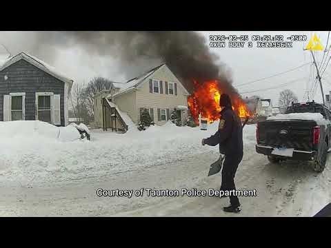 Taunton police bodycam footage shows house explosion that injured mom, toddler
