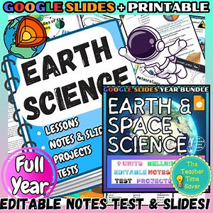 Earth Science Complete Year Bundle - Earth Science PowerPoint and Notes -