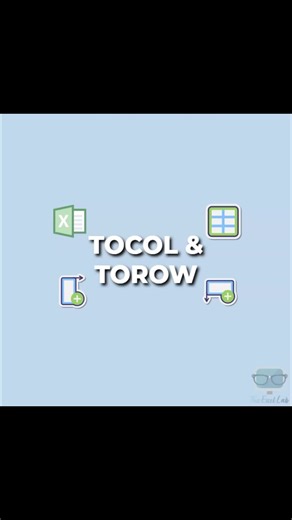Learn how to use TOCOL & TOROW in Microsoft Excel with this step-by-step tutorial. 🎯 Microsoft Excel Tips & Tricks 📈 Learn with our Microsoft Excel Courses 📝 Explore our Shop and Microsoft Excel Templates 📧 Contact us at theexcellab@outlook.com Find us on the following platforms: Facebook - TheExcelLab Instagram - theexcellab TikTok - the_excel_lab LinkedIn - the-excel-lab YouTube - TheExcelLab1 Thanks for watching & don't forget to like & follow for more Microsoft Excel content! #excel #lea