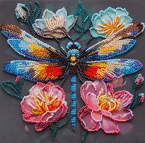 Bead Embroidery Kit Colorful Dragonfly, Insect Embroidery, DIY Beaded Dragonfly - Etsy