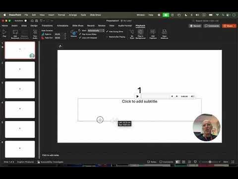 How to add audio into PowerPoint and play continously