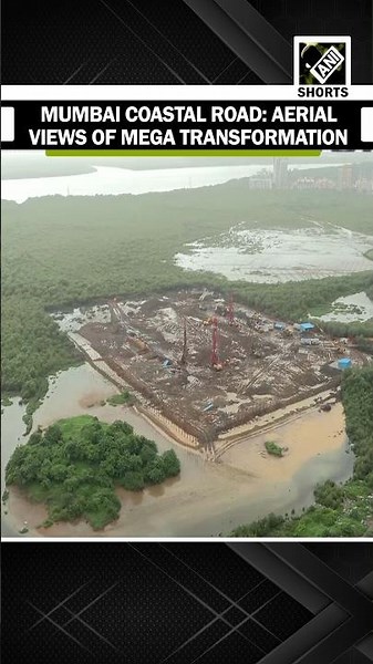 Aerial Views of Mumbai Coastal Road North Project as Piyush Goyal reviews development work