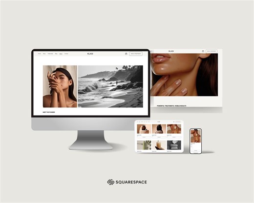 Minimal Modern Website Template Online Store Squarespace 7.1 - Etsy