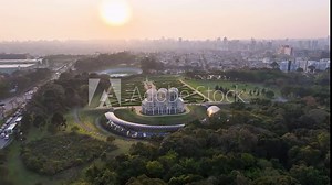 Curitiba Brazil. Botanical Garden At Curitiba In Parana Brazil. Gardening Landscape. Touristic Attraction. Sunset Skyline. Botanical Garden At Curitiba In Parana Brazil. Flowers Plantation.