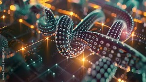 Numerous dots arranged in an abstract pattern, creating a visually intriguing composition, Create an abstract representation of decentralized ledger systems Stock Video