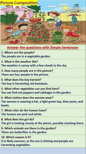 How to describe a Picture in English- Vegetable garden |Picture description #english #shorts