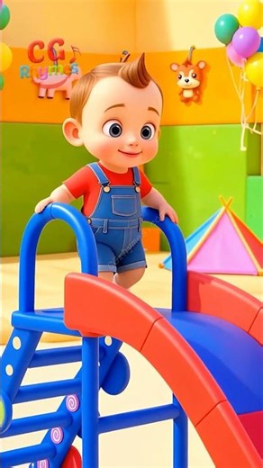 Kids count from 1 to 5 while climbing the slide! 🛝🔢😄 #shorts