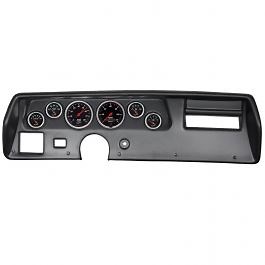 6 GAUGE DIRECT-FIT DASH KIT, CHEVELLE SS / EL CAMINO / MONTE 70-72, DESIGNER BLACK