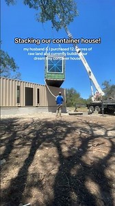 Stacking shipping containers! #shippingcontainerhouse #containerarchitecture #containerhouses