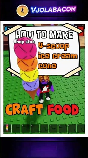 💡How to Make 4-Scoop Ice Cream Cone Craft Food Roblox #shorts #craftfood
