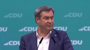 tagesschau24: CSU-Chef Söder auf CDU-Parteitag in Berlin