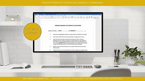 Counselling Psychotherapy New Client Contract | Working Agreement