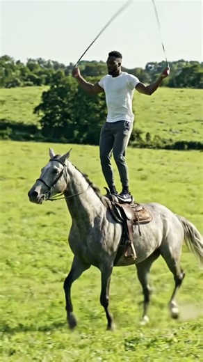 Man start jumping onto a moving horse n start playing skipping#jump#it moving #jumping #yt #new#news
