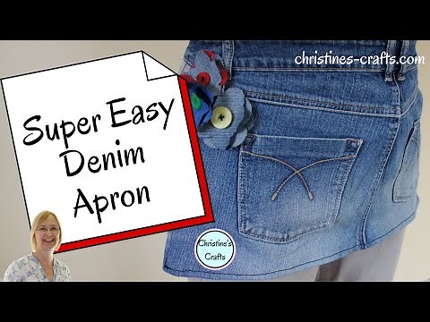 HOW TO MAKE A CUTE APRON FROM OLD JEANS - Sew and no-sew upcycle versions!