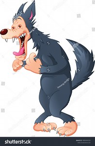 Cute Wolf Cartoon On White Background Stock Vector (Royalty Free) 1800444520 | Shutterstock