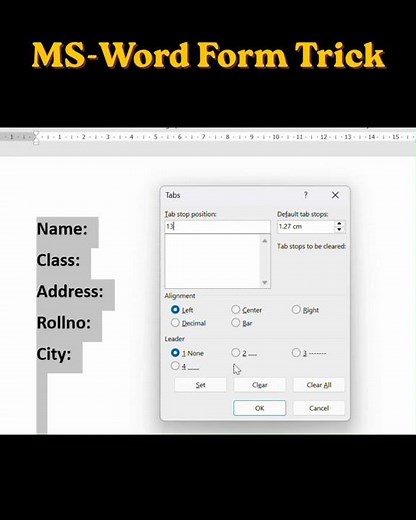 📝 MS Word Form Trick – Create Professional Forms Easily!