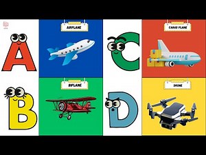 ABC Airplanes & Flying Machines Song for Kids | A to Z of Aircraft Phonics | UZR Kids #abcd #kids