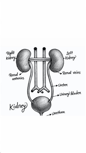 Human Excretory System art|| Human Excretory System Drawing | Easy Biology Art #Shorts