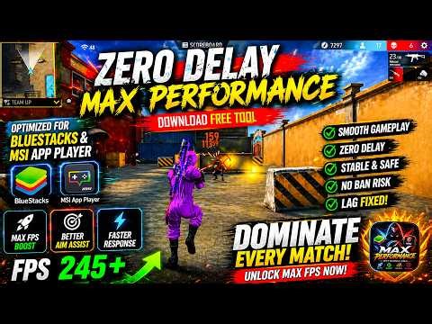 FREE FIRE 🔥 245+ FPS BOOST + ZERO DELAY ⚡ BlueStacks & MSI FULL OPTIMIZER (NO LAG)