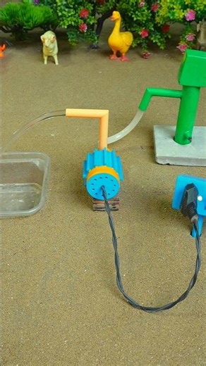 Mini hand pump project water with supply motor drinks cow duck farm #waterpump #shorts #646