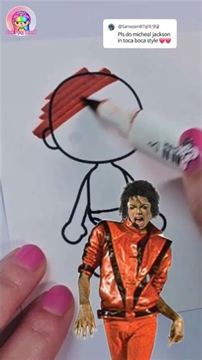 Michael Jackson Tocaboca Drawing #paperdiy #viral #thriller