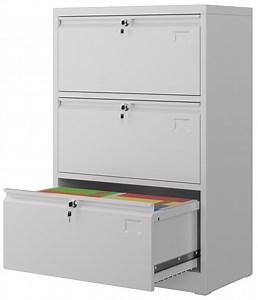 SUPEER 3 Drawers Metal Lateral File Storage Cabinet with 3 Individual Locks and Hanging Folders for Letter/Legal A4 Size, Wide File Storage Cabinet for Home Office School, Assembly Required