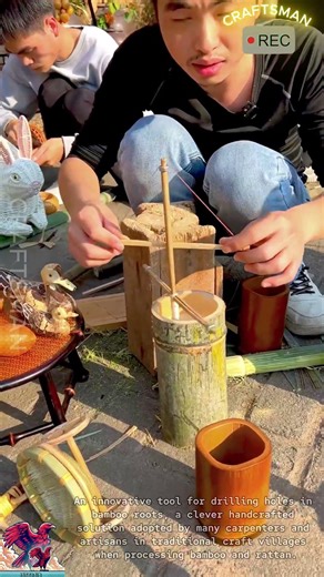 Creative Bamboo Stump Drilling Tool #shorts #viral #tools #creative #technology