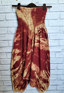Tie Dye Cotton Harem Pants | Burgundy & Yellow | Boho Summer Fashion - Etsy