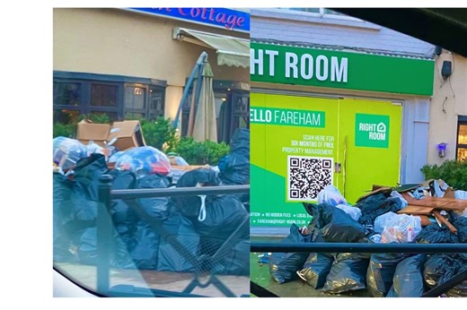 'Terrible eyesore' as huge pile of rubbish bags dumped on busy Fareham high street