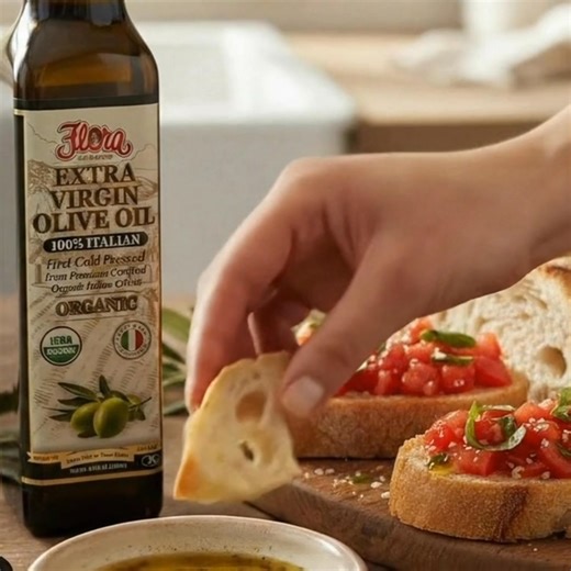 Fresh from the groves of Puglia straight to your kitchen—Flora EVOO is cold-pressed, fresh, & full of authentic flavor. 🇮🇹 | Flora Fine Foods