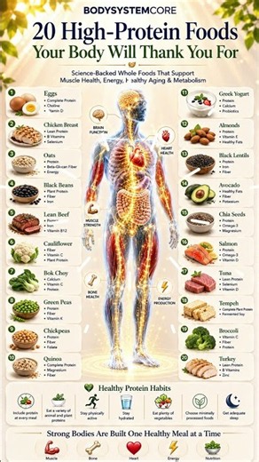 Best Rich 20 High Protein Food Guide 💪 #highproteinfoods #proteinrichfoods #bodysystem
