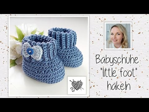 Babyschuhe "little foot" (Gr. 0-3 Monate) häkeln - Mein kreatives Herz