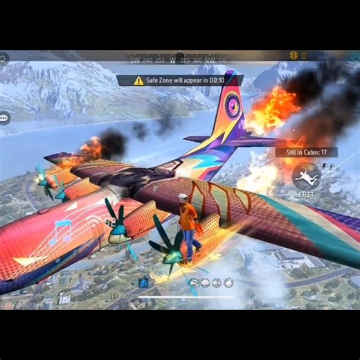 FREE FIRE PLANE ME AAG LAG GAYA