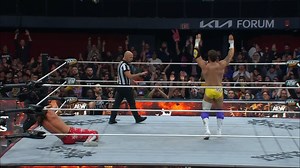 Injured knee and all, MJF still connects with the Kangaroo Kick! Watch #AEWFullGear LIVE on PPV! 🔗 allelitewrestling.com/watch-full-gear-2023 📱 aewevents.com/Full-Gear 🌏 youtube.com/live/rqt7EH3ttsc?feature=shared | All Elite Wrestling