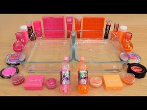 Pink vs Orange - Mixing Makeup Eyeshadow Into Slime Special Series 180 Satisfying Slime Video