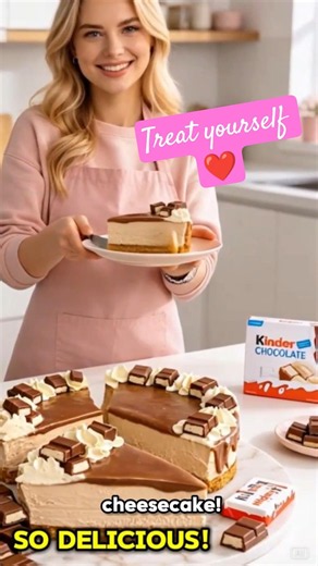 Kinder Chocolate Cheesecake… The Creamiest No‑Bake You’ll Ever Try #baking #recipe #chocolate
