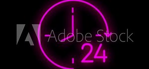 Simple of time related motion neon line icon. Contains such Icons as timer, speed, alarm, restore, time management, calendar and more. Motion graphic.