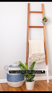 Easy DIY Blanket Ladder using 2 power tools! Build this in under 30 minutes. Perfect for organizing and displaying blankets stylishly. 🌟 Comment “Cozy” and I’ll send you a link to the easy plans to your inbox! #woodworking #woodworkingplans #woodoworkingproject #anikasdiylife | The DIY Life with Anika