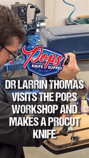 Dr. Larrin Thomas visits the Pops shop and makes a Pops Procut knife!! | Popsknifesupplies