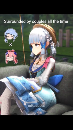 ayaka when aether leave inazuma #fypシ #genshinimpact #hoyocreators #ayaka #aether #cupid